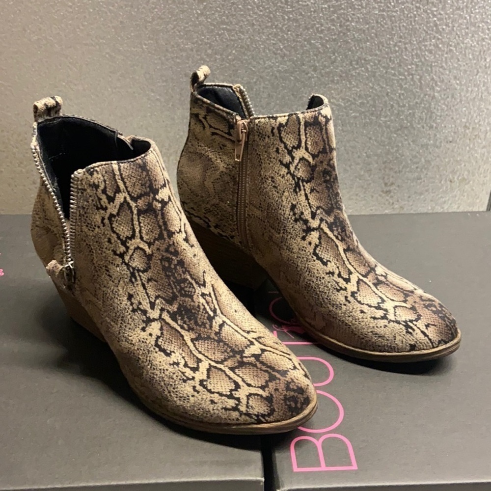 Boutique by Corkys  ‘Tombstone’ Bootie in Brown Snake